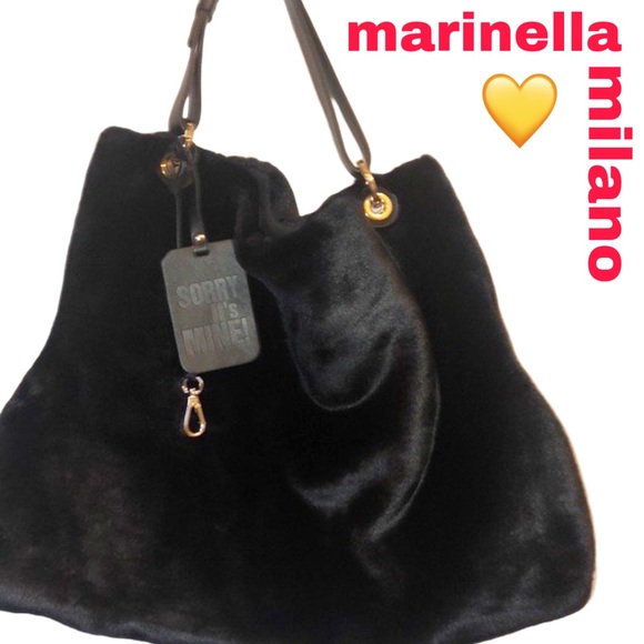 Marinella Milano Handbags - Marinella Milano Faux Fur & Leather Bag